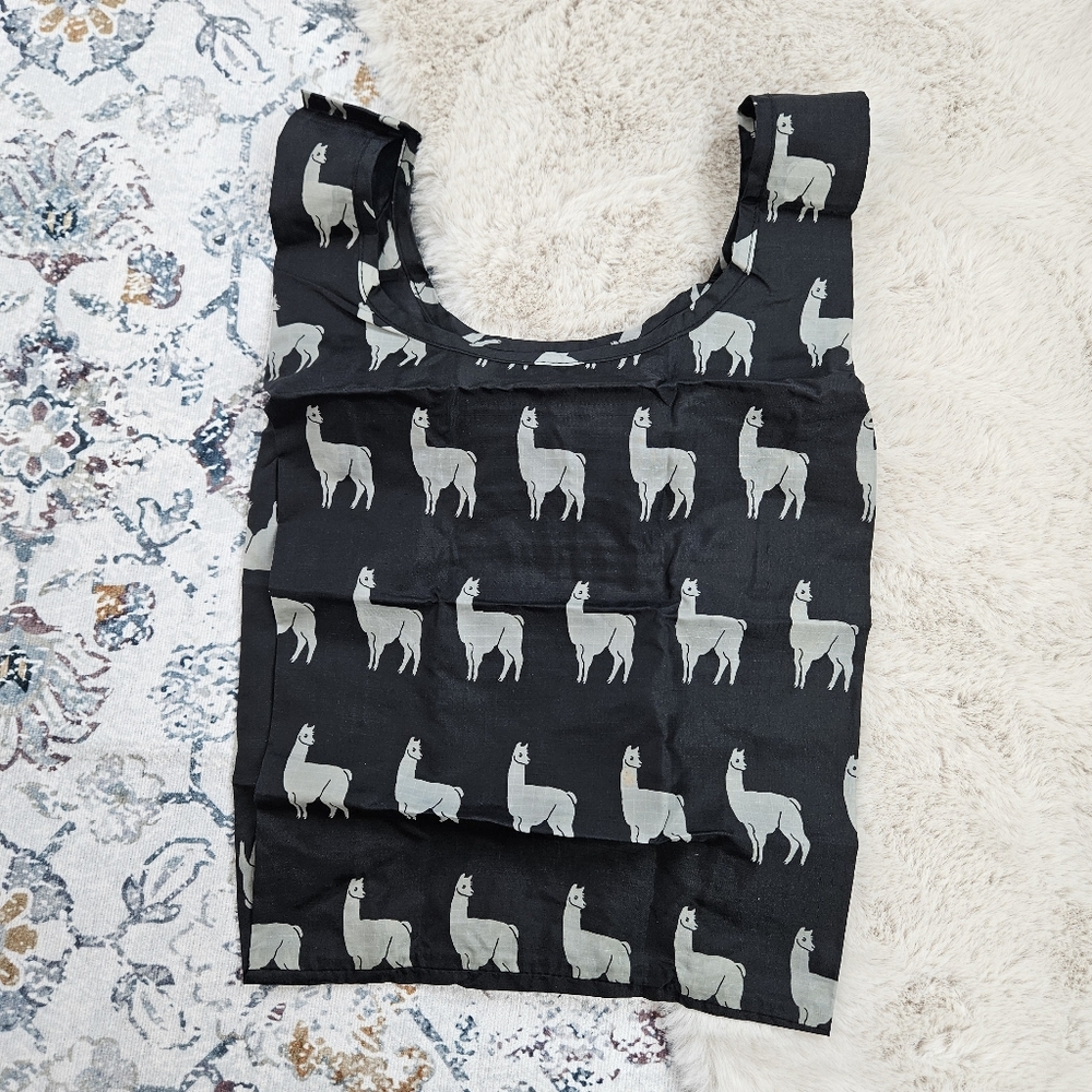 Baggu Black Llama Baby Reusable Tote Bag